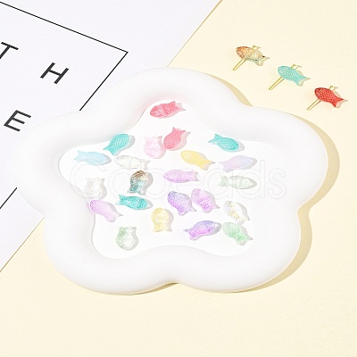 50Pcs Transparent Spray Painted Glass Beads GLAA-FS0002-06D-1