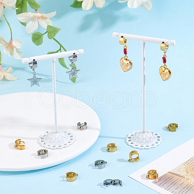 16Pcs 2 Colors 304 Stainless Steel Huggie Hoop Earrings Findings STAS-BBC0009-68B-1