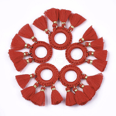 Polycotton(Polyester Cotton) Tassels Pendants FIND-Q077-M-1