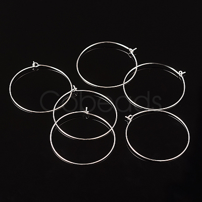 Silver Color Plated Brass Earring Hoops X-EC067-4S-1