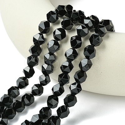 Natural Black Onyx Beads Strands G-K066-13-10mm-1