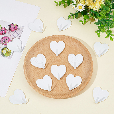12Pcs Iron Heart-shaped Adhesive Hook AJEW-CN0005-59C-1
