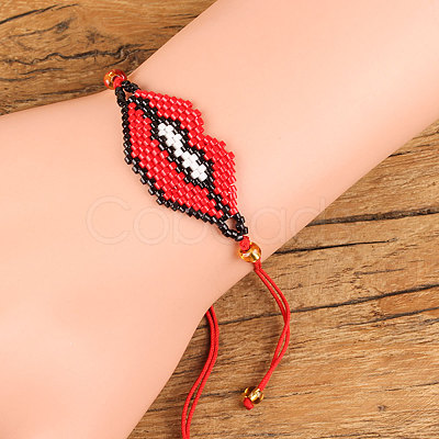 Glass Seed Beaded Link Bracelets IH4202-2-1