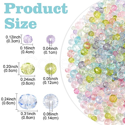 350Pcs 7 Colors Transparent Baking Paint Glass Beads DGLA-YW0001-45-1