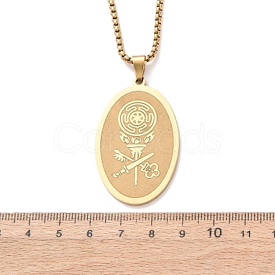 304 Stainless Steel Pendant Necklaces NJEW-B153-02C-G-1