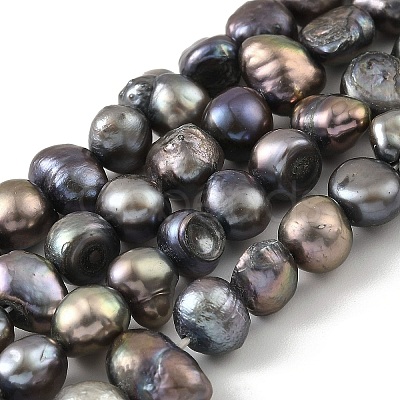 Dyed Natural Cultured Freshwater Pearl Beads Strands PEAR-A006-08E-1