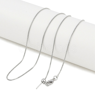 1mm Rack Plating Brass Box Chain Adjustable Slider Necklaces for Women Men MAK-L044-56P-1