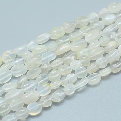 Natural White Moonstone Beads Strands G-L550A-01-1