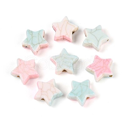 Crackle Opaque Acrylic Beads OACR-N152-03-1