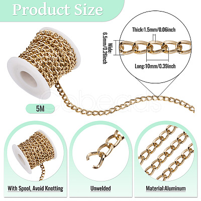 5M Aluminium Curb Chains CHA-TA0001-34G-1
