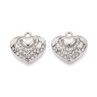 Alloy Rhinestone Pendants FIND-N008-28P-1