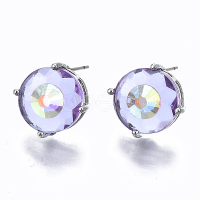 Brass Stud Earrings GLAA-S193-039B-P-1