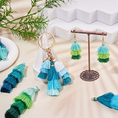 16Pcs 8 Styles Polycotton(Polyester Cotton) Tassel Pendant Decorations FIND-TA0009-19-1