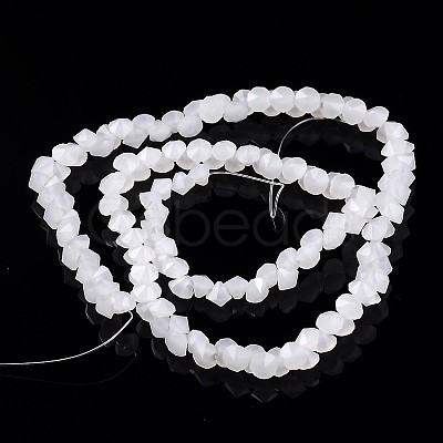 Diamond Shape Imitation Jade Glass Bead Strands EGLA-J059-J01-1