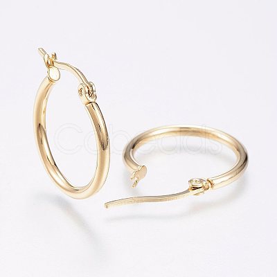 304 Stainless Steel Hoop Earrings EJEW-F105-12G-1