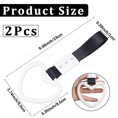 2Pcs ABS Plastic Heart Rear Bumper Warning Handle Ring HJEW-SP0001-49D-1
