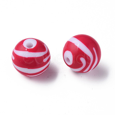 Opaque Striped Acrylic Beads MACR-S373-27B-03-1