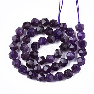 Natural Amethyst Beads Strands G-R448-8mm-07-1