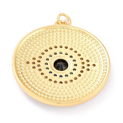 Real 18K Gold Plated Brass Micro Pave Cubic Zirconia Pendants ZIRC-L100-084G-05-1