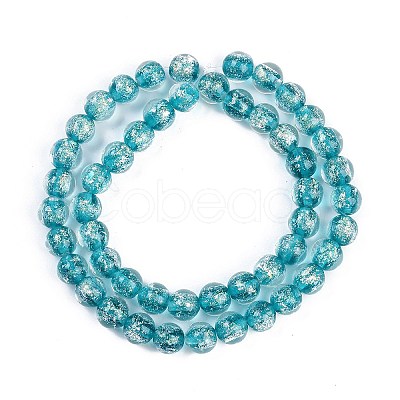 Handmade Gold Foil Lampwork Beads Strands LAMP-Q002-01A-1