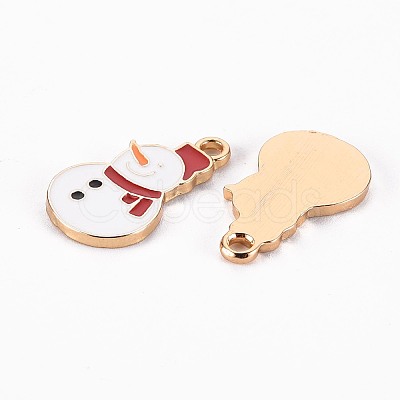 Golden Plated Alloy Enamel Pendants X-ENAM-T009-92-RS-1