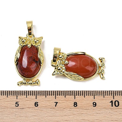 Natural Red Jasper Pendant KK-F887-02G-19-1
