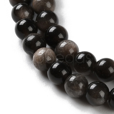 Natural Silver Obsidian Beads Strands G-S150-20A-6mm-1