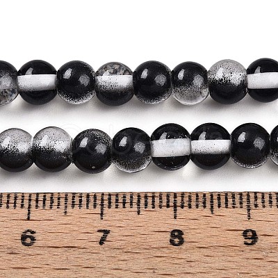 Baking Paint Transparent Glass Beads X1-DGLA-N011-6mm-10-1