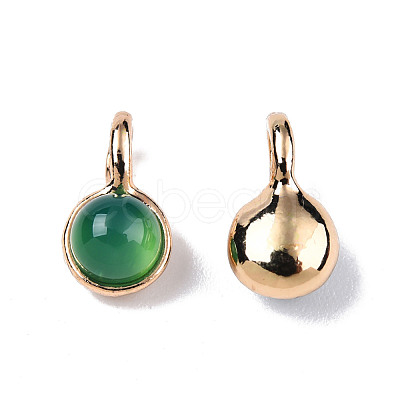Natural Dyed & Heated Green Onyx Agate Charms G-N326-141B-1