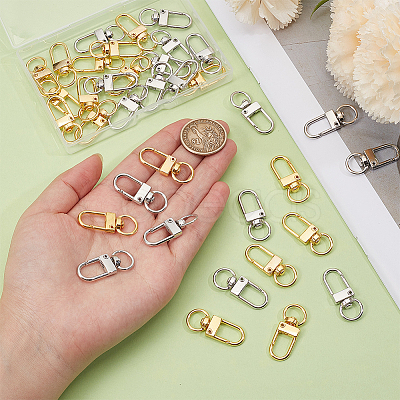 36Pcs 2 Colors Alloy Swivel Clasps PURS-CN0001-11-1