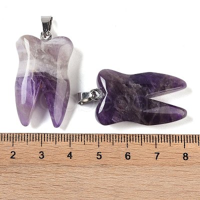 Natural Amethyst Pendants G-G115-01I-1
