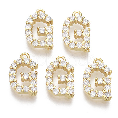 Brass Micro Pave Cubic Zirconia Charms KK-T060-05-G-G-NF-1