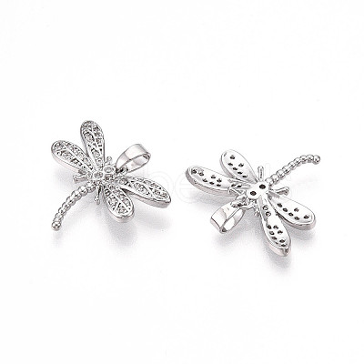 Brass Micro Pave Cubic Zirconia Pendants KK-N257-29P-1