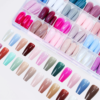 ABS Plastic Pure Color Press On False Nails MRMJ-WH20004-32C-1