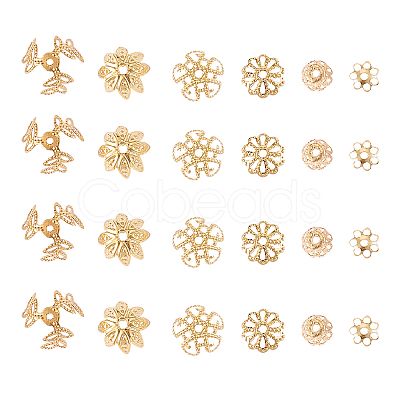 540Pcs 6 Style Iron Bead Caps IFIN-CJ0001-59-1