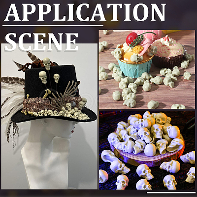 200Pcs Mini Resin Skull Display Decorations FIND-SP0005-58A-1