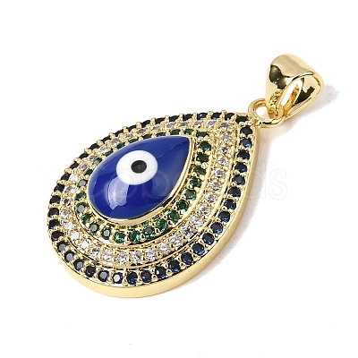 Brass Micro Pave Cubic Zirconia Pendants KK-H267-002G-01-1