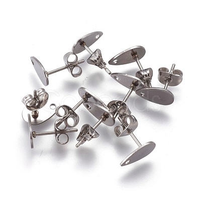 Non-Tarnish 304 Stainless Steel Stud Earring Findings STAS-O119-11A-P-1