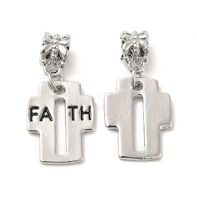 Rack Plating Alloy European Dangle Charms PALLOY-P289-03P-1