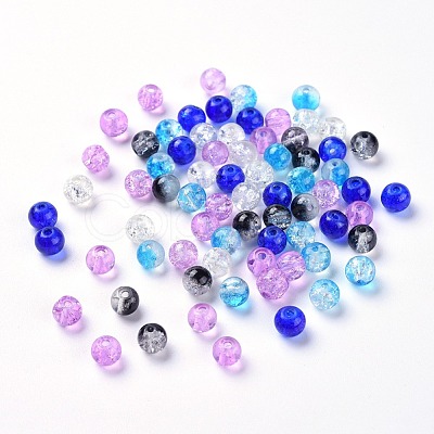 Baking Paint Crackle Glass Beads DGLA-X0006-6mm-03-1