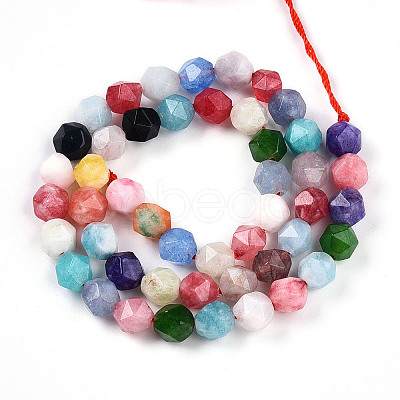 Dyed Natural White Jade Beads Strands G-T139-8mm-46A-1