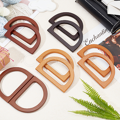 10Pcs 5 Colors Wood Bag Handles FIND-PH0010-72-1