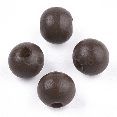 Painted Natural Wood Beads WOOD-S049-05A-1