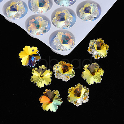Electroplated Glass Charms EGLA-N006-015D-1