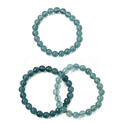 8MM Natural Blue Fluorite Round Beaded Stretch Bracelets for Women GG-CBA3F02-10-1