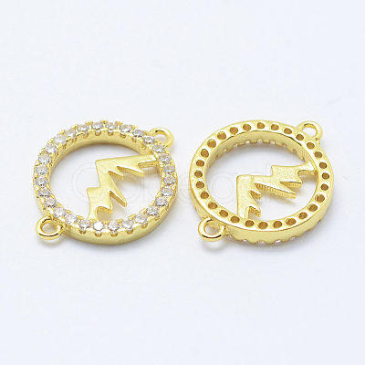 Brass Micro Pave Cubic Zirconia Links KK-P133-36G-NR-1