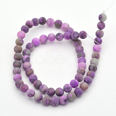 Natural & Dyed Gemstone Round Beads Strands X-G-D661-8mm-1-1