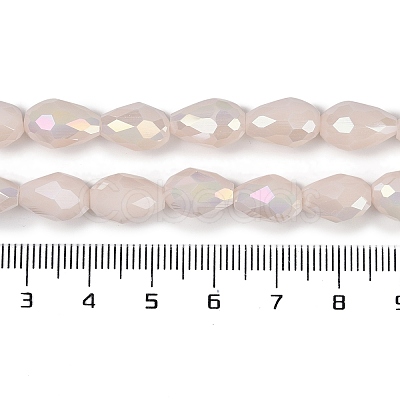 Opaque Solid Color Electroplate Glass Beads Strands EGLA-N013-P10mm-B08-1