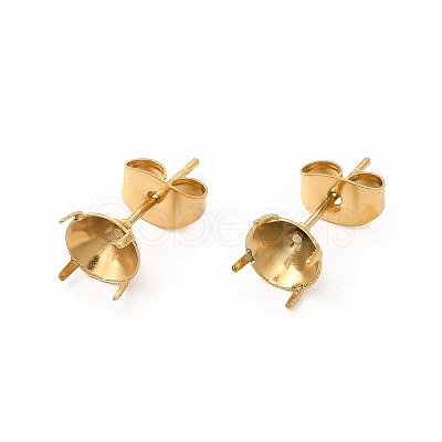 304 Stainless Steel Stud Earring Finding STAS-C071-03C-G-1