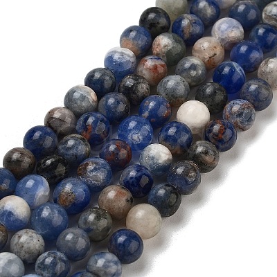 Natural Sodalite Beads Strands GSR6mmC013-1-1